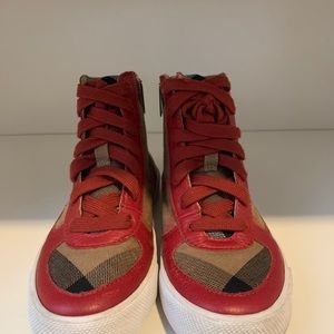 Burberry Kids Nova Plaid Check High Top Sneaker